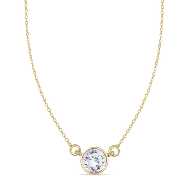 3/4 Carat Diamond Bezel Pendant in 14K Yellow Gold- PDF55365