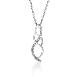 Diamond Twist Pendant in.925 Sterling Silver- PDF55452