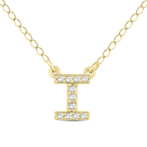 1/10 Carat TW I Initial Diamond Pendant in 10K Yellow Gold- PDF55638