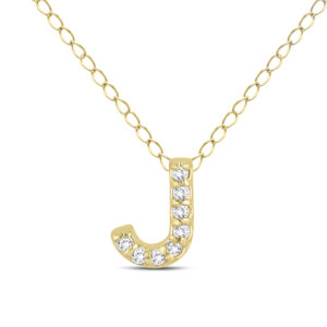 J Initial Diamond Pendant in 10K Yellow Gold- PDF55639