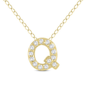1/10 Carat TW Q Initial Diamond Pendant in 10K Yellow Gold- PDF55646