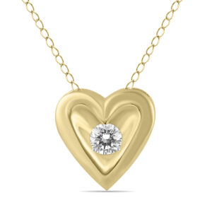 1/4 CTW Natural Diamond Heart Solitaire Pendant in 10K Yellow Gold- PDF55662