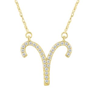 1/5 Carat TW Diamond Aries Zodiac Pendant 10K Yellow Gold- PDF562089