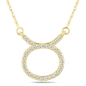 1/4 Carat TW Diamond Taurus Zodiac Pendant 10K Yellow Gold- PDF562091