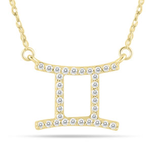 1/4 Carat TW Diamond Gemini Zodiac Pendant 10K Yellow Gold- PDF562093