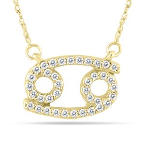1/3 Carat TW Diamond Cancer Zodiac Pendant 10K Yellow Gold- PDF562095