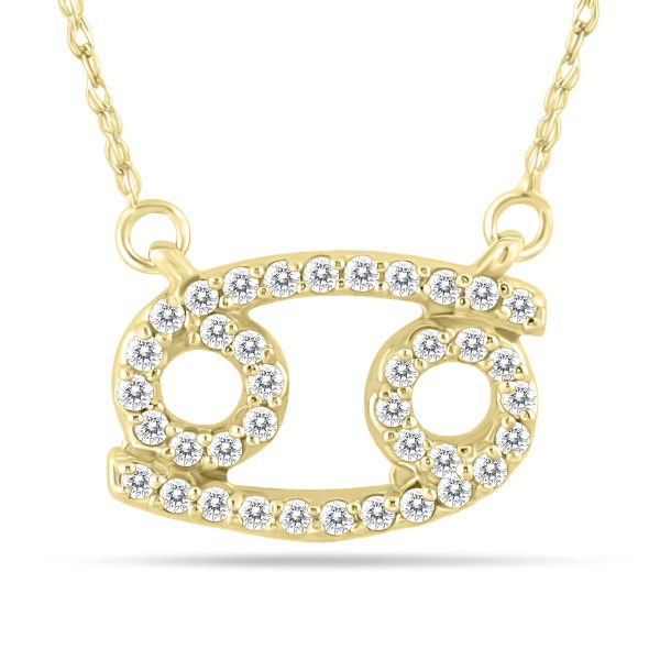 1/3 Carat TW Diamond Cancer Zodiac Pendant 10K Yellow Gold- PDF562095