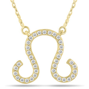 1/4 Carat TW Diamond Leo Zodiac Pendant 10K Yellow Gold- PDF562097