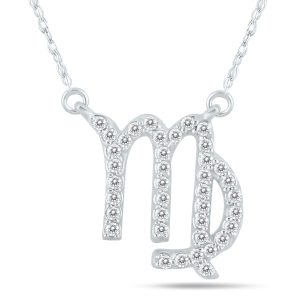 1/3 Carat TW Diamond Virgo Zodiac Pendant 10K White Gold- PDF562098
