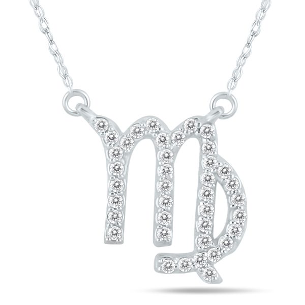 1/3 Carat TW Diamond Virgo Zodiac Pendant 10K White Gold- PDF562098