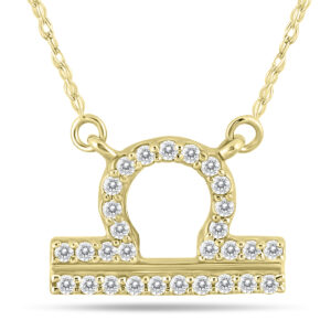 1/5 Carat TW Diamond Libra Zodiac Pendant 10K Yellow Gold- PDF562101
