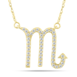 1/3 Carat TW Diamond Scorpio Zodiac Pendant 10K Yellow Gold- PDF562103