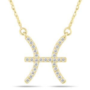 1/5 Carat TW Diamond Pisces Zodiac Pendant 10K Yellow Gold- PDF562111