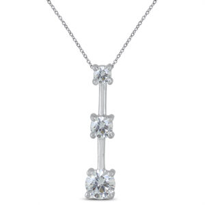 3/4 Carat TW Diamond Three Stone Pendant in 10K White Gold- PDF56881