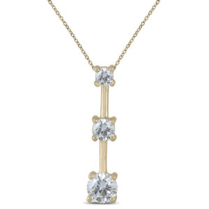 3/4 Carat TW Diamond Three Stone Pendant in 10K Yellow Gold- PDF57028