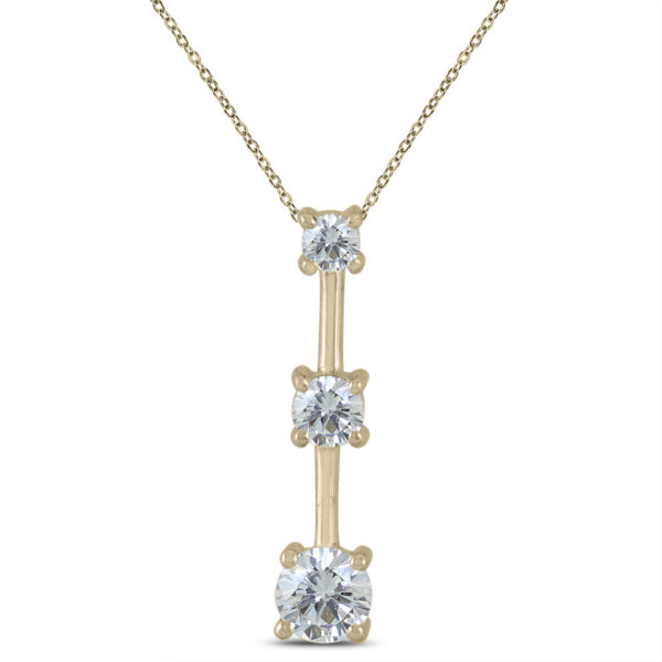 3/4 Carat TW Diamond Three Stone Pendant in 10K Yellow Gold- PDF57028
