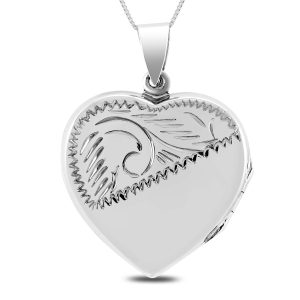 Engraved Heart Locket Pendant in.925 Sterling Silver- PDF57232