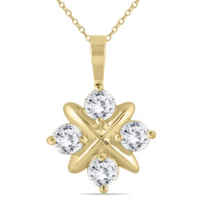 1 CTW Natural Diamond Snowflake Pendant in 10K Yellow Gold- PDF57428