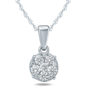 1/8 Carat TW Diamond Pendant in 10K White Gold- PDF57569