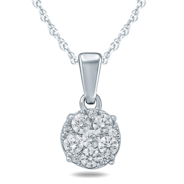 1/8 Carat TW Diamond Pendant in 10K White Gold- PDF57569