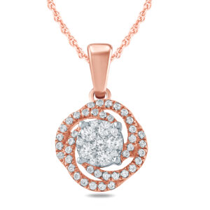1/3 Carat TW Diamond Pendant in 10K Rose Gold- PDF57575