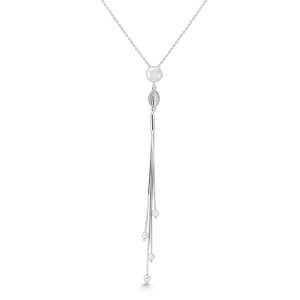 Virgin Mary and Cross Charm Necklace in.925 Sterling Silver- PDF57780