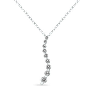 1/4 CTW Genuine Diamond Cascading Pendant in 10K White Gold- PDF57882