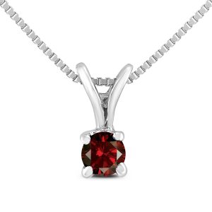 1/10 Carat Genuine Red Diamond Solitaire Pendant in.925 Sterling Silver- PDF580027