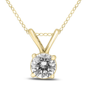 1/3 Carat Diamond Solitaire Pendant in 14K Yellow Gold- PDF58274