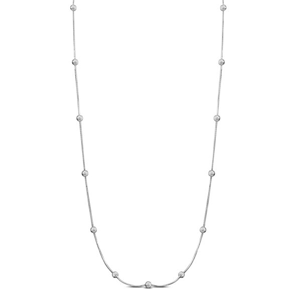 Long Silver Ball Necklace in.925 Sterling Silver- PDF59296