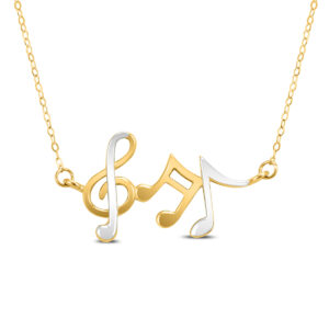 14K Yellow Gold Musical Notes Pendant- PDF59316