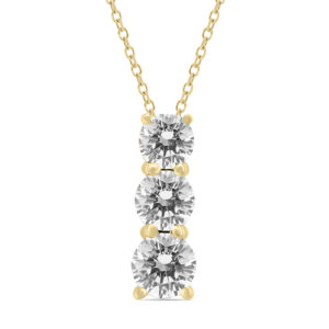 1/4 Carat TW Diamond Three Stone Pendant in 14K Yellow Gold- PDF59333D