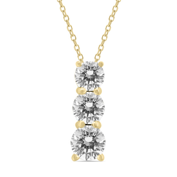 1/4 Carat TW Diamond Three Stone Pendant in 14K Yellow Gold- PDF59333D