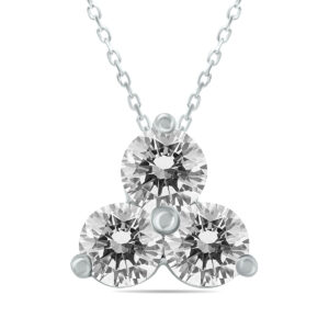 1 Carat TW Diamond Three Stone Pendant in 14K White Gold- PDF59351D
