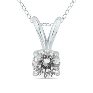1/3 Carat Diamond Solitaire Pendant in 14K White Gold (L-M Color, I2-I3 Clarity)- PDF59575