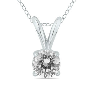 3/8 Carat Diamond Solitaire Pendant in 14K White Gold- PDF59577