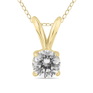 1/2 Carat Diamond Solitaire Pendant in 14K Yellow Gold (L-M Color, I2-I3 Clarity)- PDF59580