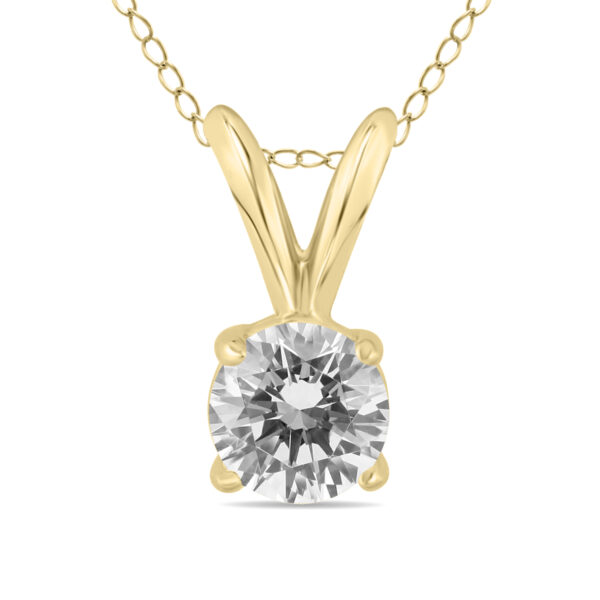 1/2 Carat Diamond Solitaire Pendant in 14K Yellow Gold (L-M Color, I2-I3 Clarity)- PDF59580