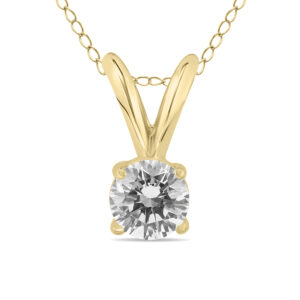 1/4 Carat Diamond Solitaire Pendant in 14K Yellow Gold (L-M Color, I2-I3 Clarity)- PDF59598