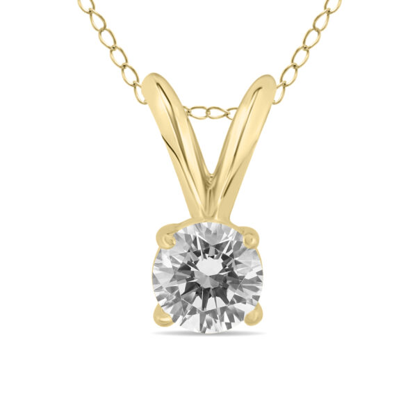 1/4 Carat Diamond Solitaire Pendant in 14K Yellow Gold (L-M Color, I2-I3 Clarity)- PDF59598