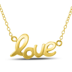 LOVE Necklace in Yellow Gold Plated Brass- PDF59694