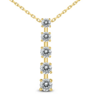 3/4 Carat TW Diamond Journey Pendant in 14K Yellow Gold- PDF59956D