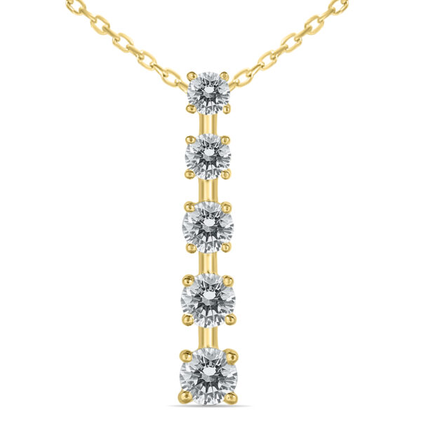 1 Carat TW Diamond Journey Pendant in 14K Yellow Gold- PDF59957D