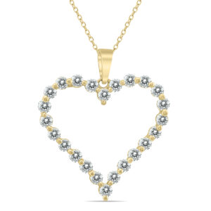 1 CTW Diamond Heart Pendant in 14K Yellow Gold- PDF60053