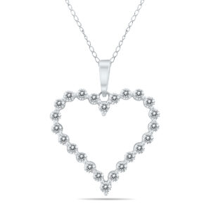 1/2 CTW Diamond Heart Pendant in 14K White Gold- PDF60273