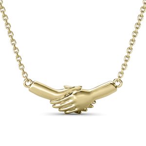 Ted Poley Miss Your Touch Hand in Hand Necklace in 10K Yellow Gold- PDF60668