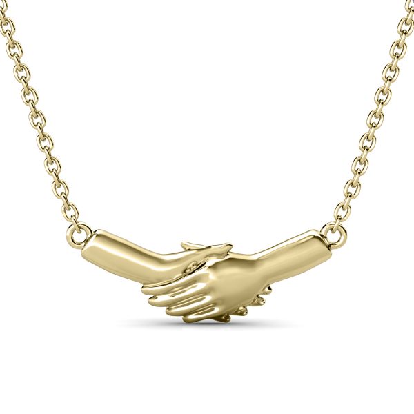 Ted Poley Miss Your Touch Hand in Hand Necklace in 10K Yellow Gold- PDF60668