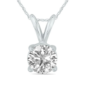 IGI Certified Lab Grown 1 Carat Diamond Solitaire Pendant in 14K White Gold (I Color, SI2 Clarity)- PDF60748LD