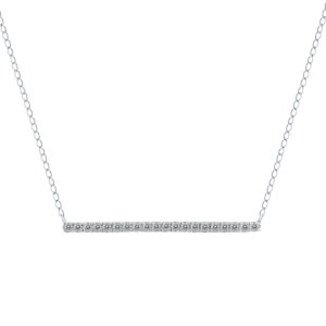 1/5 Carat TW Diamond Bar Necklace in 10K White Gold- PDF60784