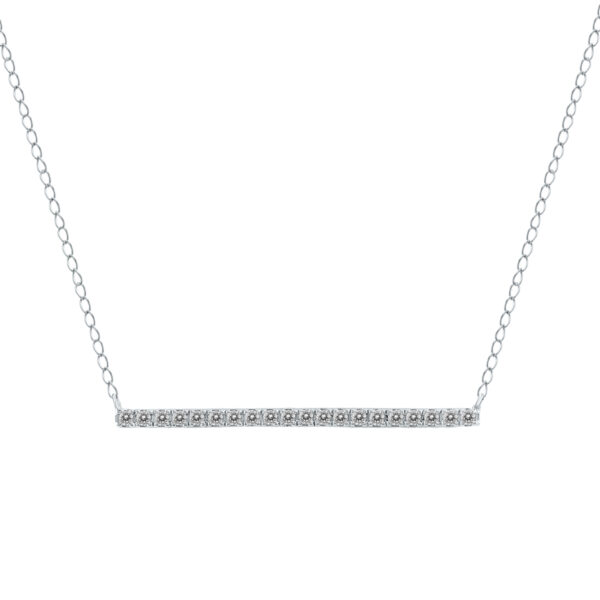 1/5 Carat TW Diamond Bar Necklace in 10K White Gold- PDF60784